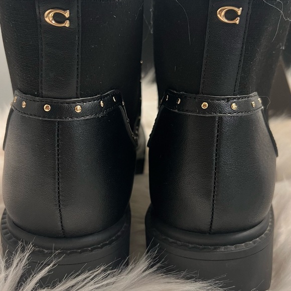 COACH LORY Leather bootie black 7.5B - Picture 7 of 15